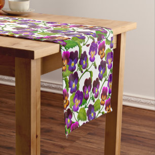 Caminho De Mesa Pequeno Mesa do Garden Pansy Flowers