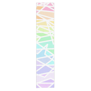 Caminho De Mesa Pequeno Mesa Geométrica das Cores do Arco-Íris Pastel