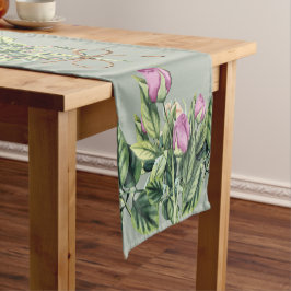 Caminho De Mesa Pequeno Mesa Runner 14" x 72" Tulips na Vinha em Sage