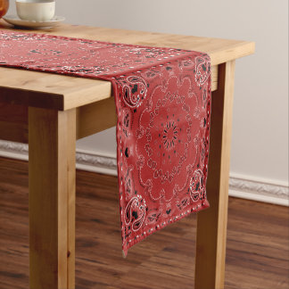 Caminho De Mesa Pequeno Mesa Vermelha Bandana Curta