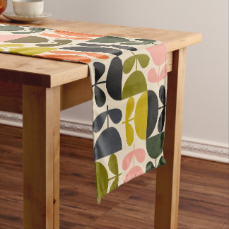 Caminho De Mesa Pequeno Mid‑century modern- Retro Scandinavian Flowers
