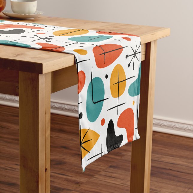 Caminho De Mesa Pequeno Mid Century Modern Starburst Pattern (No Local)