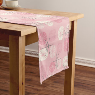 Caminho De Mesa Pequeno Midcentury Pattern Oblongs Pink Vanilla