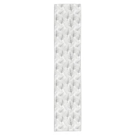 Caminho De Mesa Pequeno Mínimo de Negra e Branca de Folha Artística