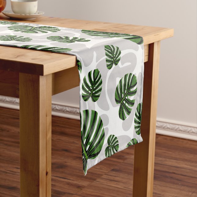Caminho De Mesa Pequeno Modern Boho Botanical Leaves Pattern (No Local)