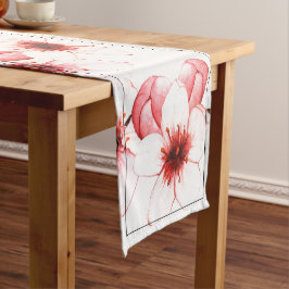 Caminho De Mesa Pequeno Modern Watercolor Cherry Blossom Japonês Inspirado