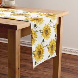 Caminho De Mesa Pequeno Moderna Farmácia Floral de Girassol em Branco