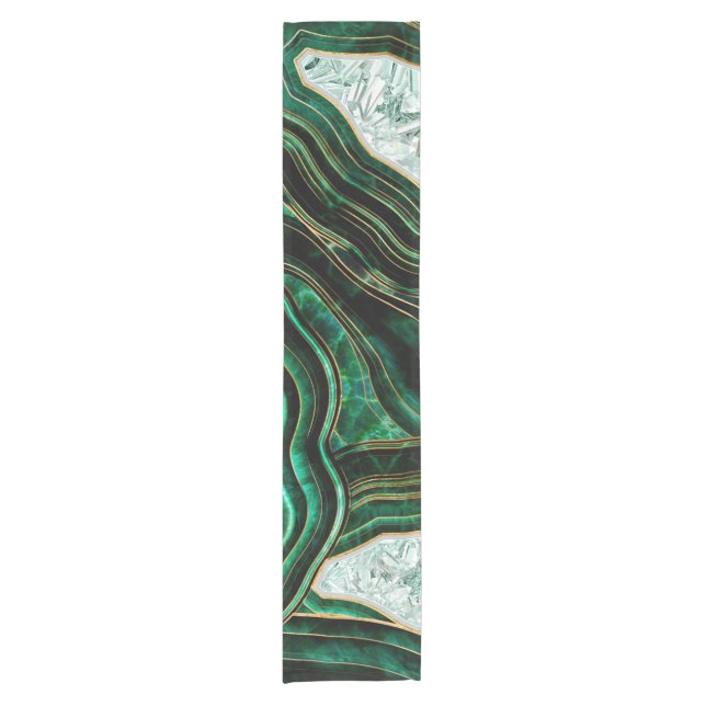 Caminho De Mesa Pequeno Moisés Green Geode e Crystals Digital Art (Frente)