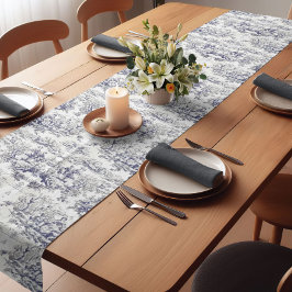 Caminho De Mesa Pequeno Monograma preto de jouy, legenda