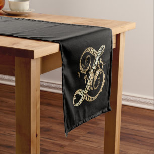 Caminho De Mesa Pequeno Monograma Z Dourado do Ornamentado de vinheta
