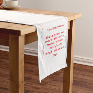 Caminho De Mesa Pequeno Monogramado com Bênção Católica