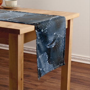 Caminho De Mesa Pequeno Moody Marinho Agate Toneladas de Joel Azul Dusty