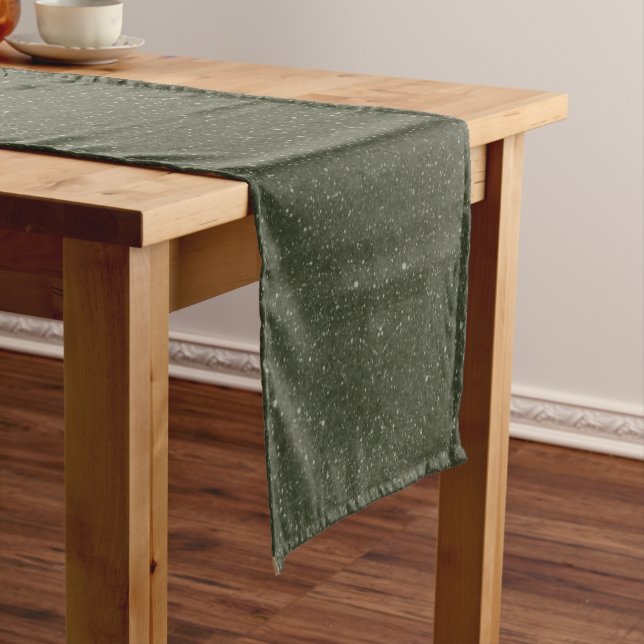 Caminho De Mesa Pequeno Moss Green Mesa Runner Textuturado - Impressão per (No Local)