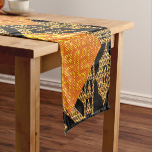 Caminho De Mesa Pequeno Motif Afrocêntrico de Lama