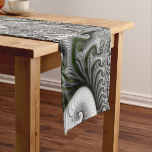 Caminho De Mesa Pequeno Mundo Fantástico Arte Fractal Abstrata Verde e Cin