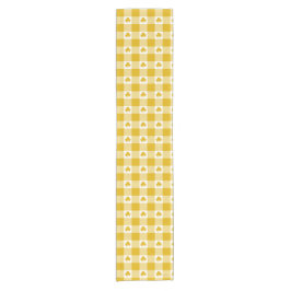 Caminho De Mesa Pequeno Mustard Yellow Plaid Shamrock Clover Table Runner