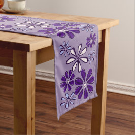 Caminho De Mesa Pequeno Na moda Purple Flower Doodle
