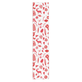 Caminho De Mesa Pequeno Natal Escandinavo Branca Vermelha Festivo