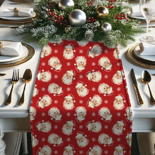 Caminho De Mesa Pequeno Natal Papai Noel Vintage Retro Vermelho