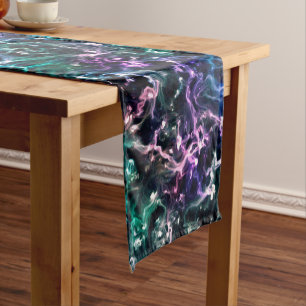 Caminho De Mesa Pequeno Nebulosa de Líquido Líquido Abstrato de Linho Az