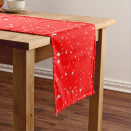 Caminho De Mesa Pequeno Neve Simples e Estrelas em VERMELHO ou Sua Cor