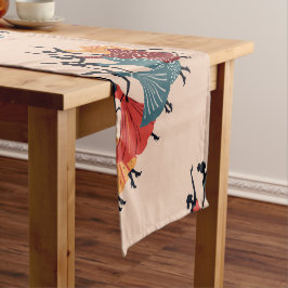 Caminho De Mesa Pequeno Nine Ladies Dancing Estêncil Corte Estilo Retrô 1