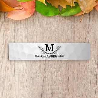 Caminho De Mesa Pequeno Nome do Padrão de Bola de Golfe Personalizada Mono