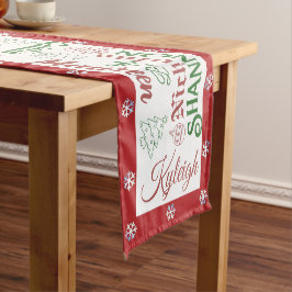 Caminho De Mesa Pequeno Nomes e ornamentos dos Flocos de Neve de Natal