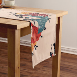 Caminho De Mesa Pequeno Nove Damas Dançando Estêncil Cortado Estilo Retroa