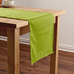 Caminho De Mesa Pequeno O olhar do Snuggly Chartreuse Green Suede