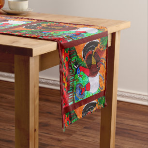 CAMINHO DE MESA PEQUENO OBRIGADO À MESA DE TURCOS VESTIDOS