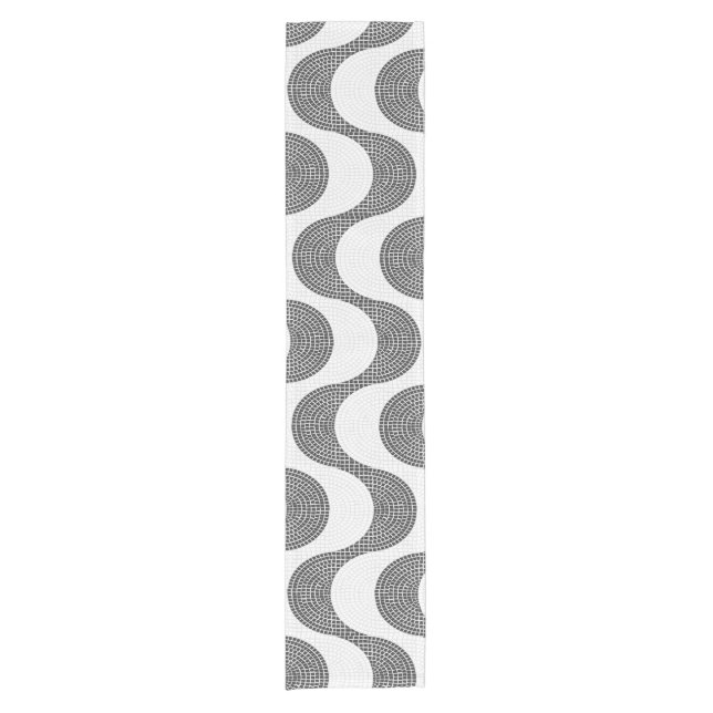 Caminho De Mesa Pequeno Ondas brancas e pretas de pedra calcária portugues (Frente)