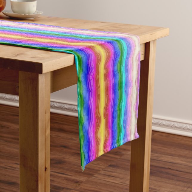 Caminho De Mesa Pequeno Ondas de cor (No Local)