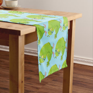 Caminho De Mesa Pequeno Óptica de desenho animado de periquito, verde e bo