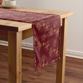 Caminho De Mesa Pequeno Ouro Decorativo Flocos de Neve Padrão de Natal