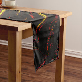 Caminho De Mesa Pequeno Ouro vermelho ondulado, longos traços sobre fundo 