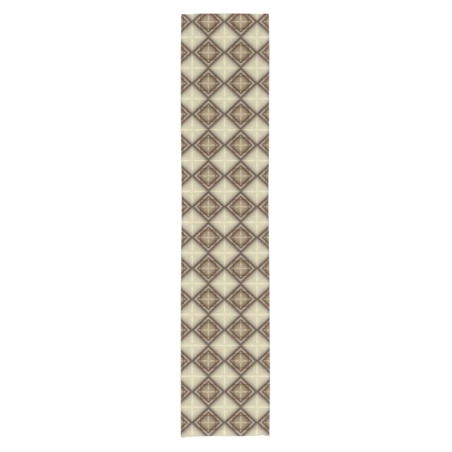 Caminho De Mesa Pequeno Ouros Beige & Rosa (Frente)