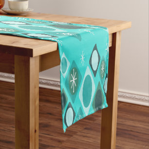 Caminho De Mesa Pequeno Ouros Ovais Starbursts Turquoise
