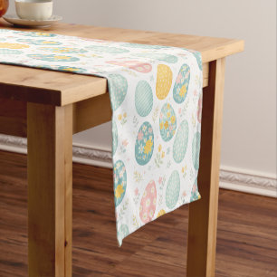 Caminho De Mesa Pequeno Ovos de Páscoa Pastel com Estampa Floral - Cute Pr