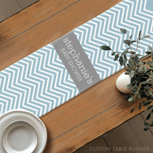 Caminho De Mesa Pequeno Pacote de Chás de fraldas Azul e Cinza de Pastel