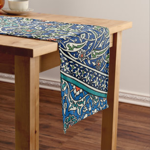Caminho De Mesa Pequeno Padrão Árabe do Ornamentado Verde Laranja Azul