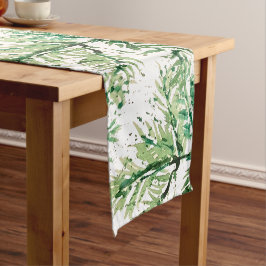 Caminho De Mesa Pequeno Padrão Artístico de Árvore Pintada à Mão com Aquar