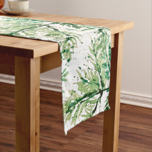 Caminho De Mesa Pequeno Padrão Artístico de Árvore Pintada à Mão com Aquar
