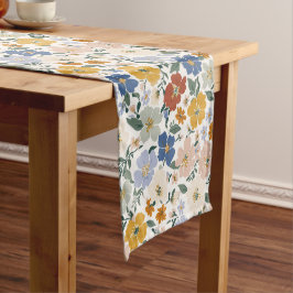 Caminho De Mesa Pequeno Padrão Boho de Prado de Flores Silvestres