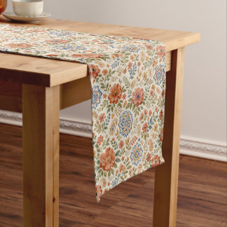 Caminho De Mesa Pequeno Padrão Botânico de Mandala Floral Boho Paisley