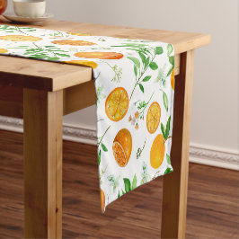 Caminho De Mesa Pequeno Padrão Botânico Floral de Citrus Summer