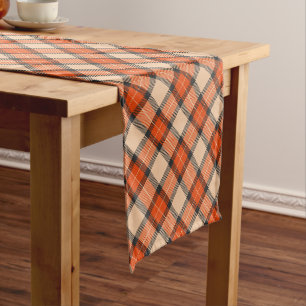 Caminho De Mesa Pequeno Padrão Clássico de Outono Pumpkin Laranja Castanho