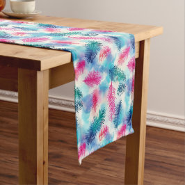 Caminho De Mesa Pequeno Padrão Colorido de Rastreio, Rosa e Pinto Púrpura