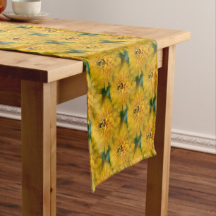 Caminho De Mesa Pequeno Padrão das flores de margarida amarela