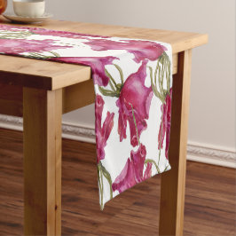 Caminho De Mesa Pequeno Padrão de Aquarela de Rosas Rosas Pintado à Mão